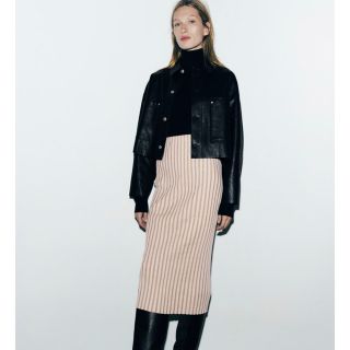 ザラ(ZARA)のZARA ミディ丈リブスカート(ひざ丈スカート)