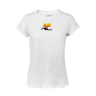 クレージュ(Courreges)のポルトガル製　クレージュ courreges 美品 Tシャツ 半袖 白 (Tシャツ(半袖/袖なし))