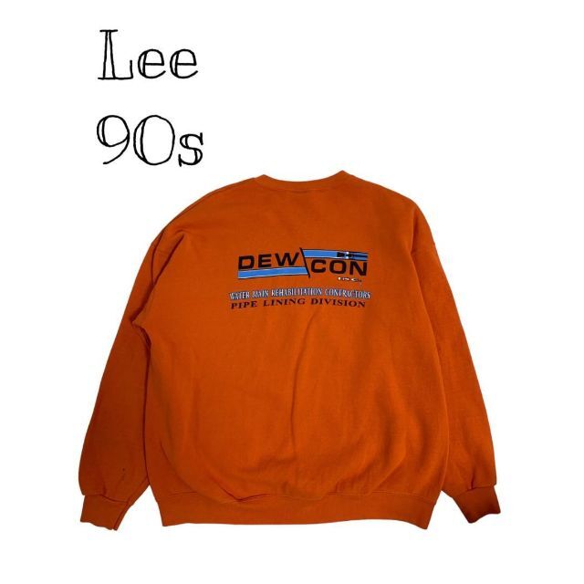 LEE 90s 企業ロゴ オレンジ スウェット SIZE:XL DEW CON