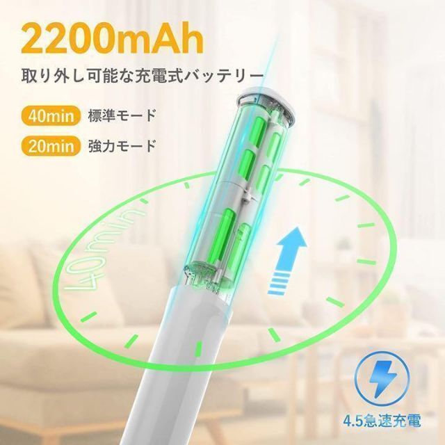 サイクロン式 掃除機 白　パワフル 22000PA ハンディクリーナー