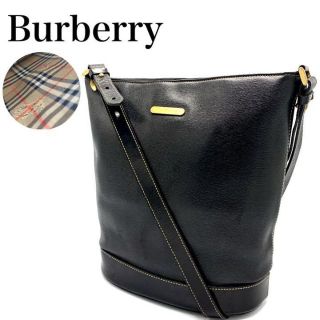 バーバリー(BURBERRY)の【良品✨】バーバリー ノバチェック ショルダー サフィアーノ レザー 黒(ハンドバッグ)