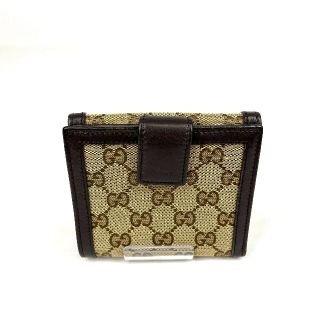 Gucci - 極美品 GUCCI ロゴ金具 GGキャンバス 二つ折り財布の通販 by