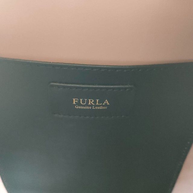 美品 FURLA フルラ パンチング 巾着 レザー ハンドバッグ ブラック