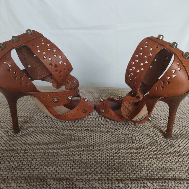 ジミーチュウ スタッズ ハイヒール サンダル size38 1/2 ブラウン