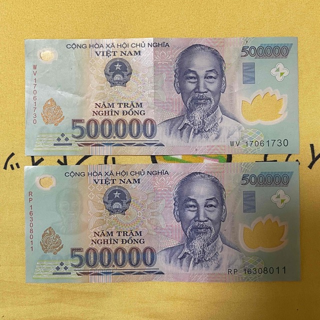 ベトナムドン ベトナムの紙幣 100万ドンセット50万2枚 【おまけ付】 30