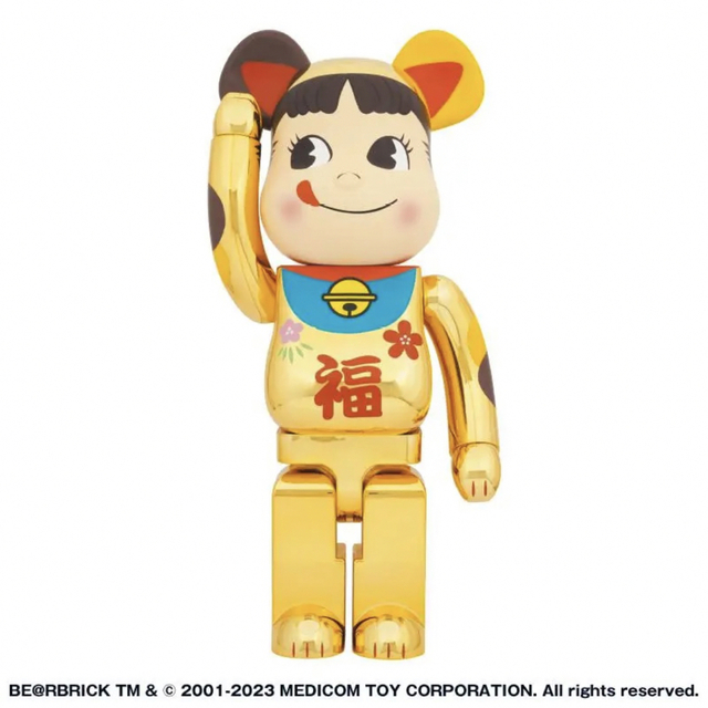 BE@RBRICK 招き猫 ペコちゃん 福 金メッキ 1000%