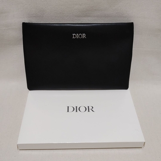 クリスチャンディオール(Christian Dior)のDior ディオール ノベルティ レザーポーチ 千鳥格子 ブラック(ポーチ)