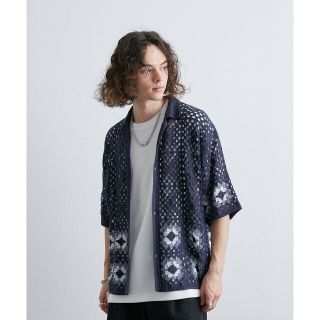 ジュンレッド(JUNRED)の【ブルー系（45）】クロシェシャツ(シャツ)