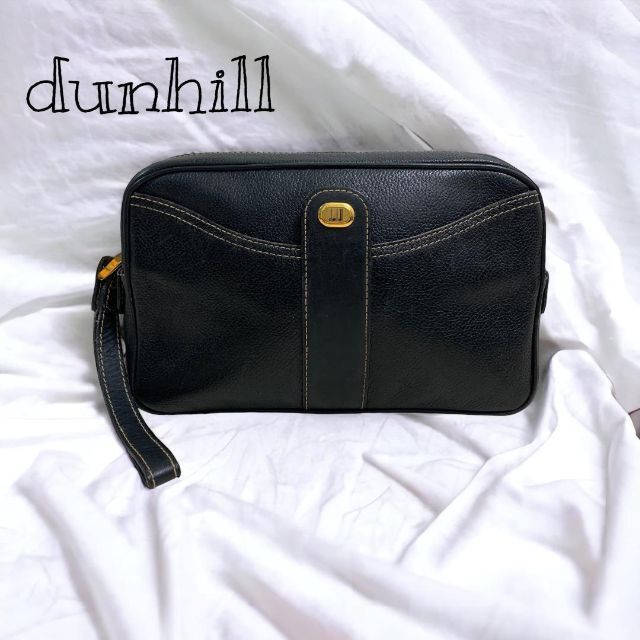 【美品】dunhill クラッチバッグ　レザー　セカンドバッグ　ブラック　ロゴ | フリマアプリ ラクマ