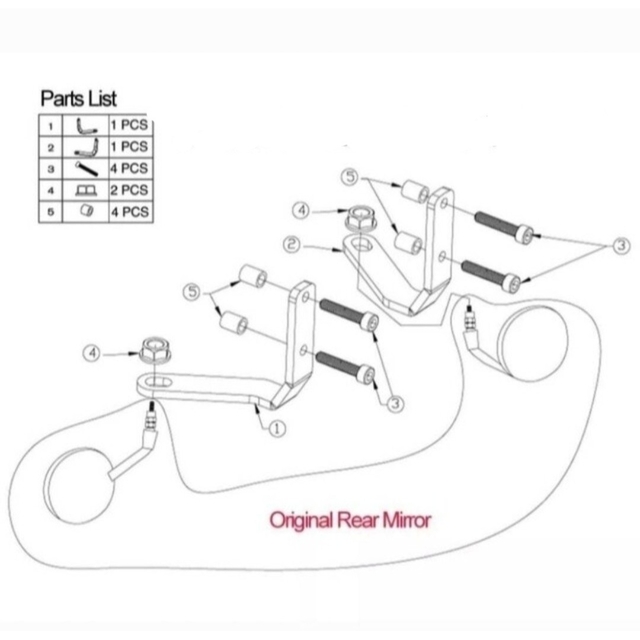 ホンダ(ホンダ)のレブル250 500 アンダーミラーキット ミラーホール用ボルト付 ブラック仕様 自動車/バイクのバイク(その他)の商品写真