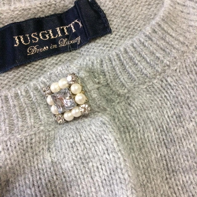 JUSGLITTY(ジャスグリッティー)のジャスグリッティー アンゴラカーディガン レディースのトップス(カーディガン)の商品写真