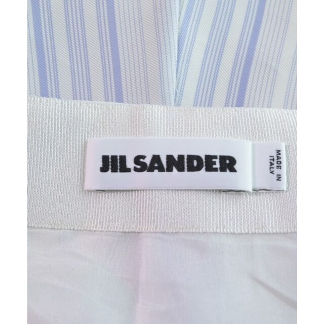 Jil Sander(ジルサンダー)のJIL SANDER ひざ丈スカート 36(XS位) 白x青(ストライプ) 【古着】【中古】 レディースのスカート(ひざ丈スカート)の商品写真