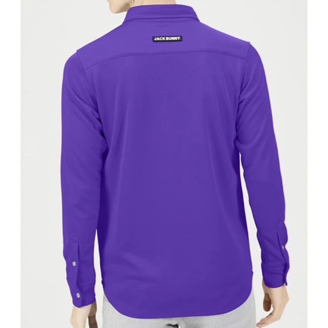 新品 パーリーゲイツ ジャックバニー アートピケボタンダウンシャツ(4)M/紫 8