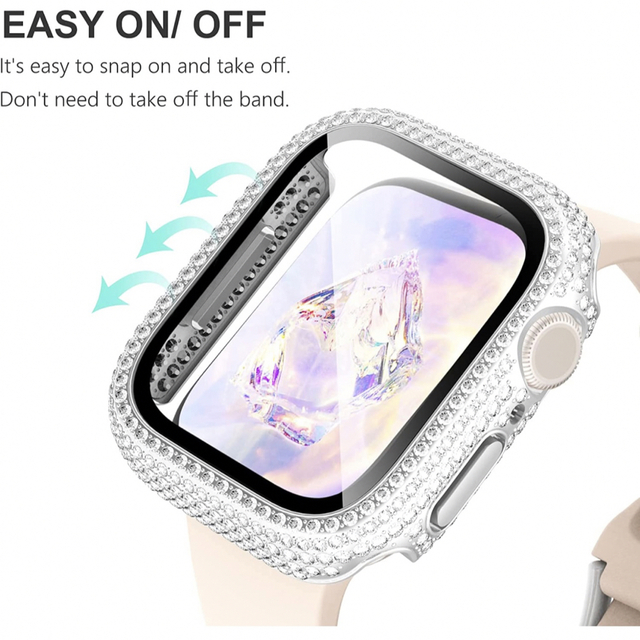 Apple Watch(アップルウォッチ)のApple Watch 7 8 45 41 カバー キラキラ ケース クリア　 スマホ/家電/カメラのスマホアクセサリー(モバイルケース/カバー)の商品写真