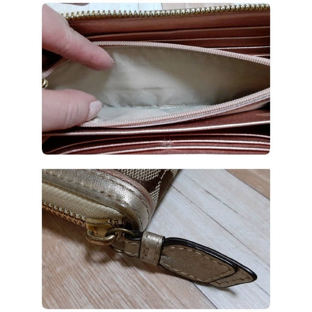 COACH可愛いハートチャーム付き長財布(小中高校生向け)