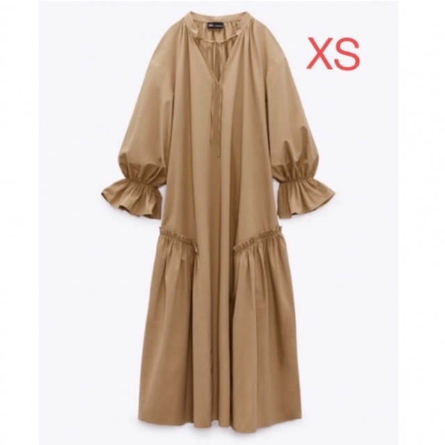 ZARA トレンチ風ミディ丈ワンピース XS