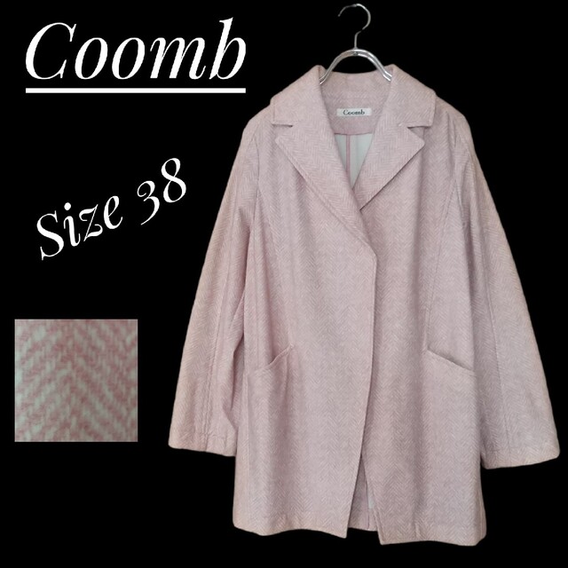 Coomb クーム スプリングコート ピンク ヘリンボーン柄 桜 かわいい