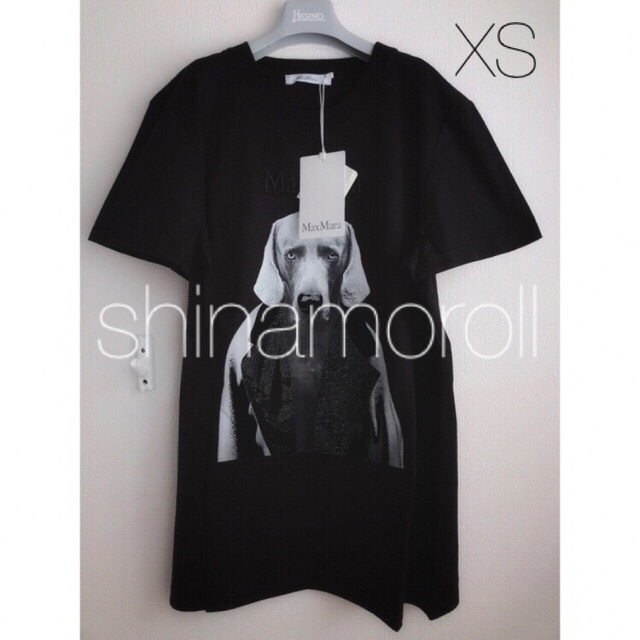 専用 MAX MARA MMDOG T-SHIRT LOGO Tシャツ 黒 XS