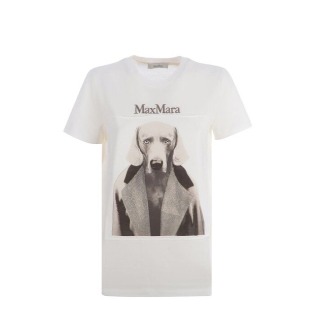 MAX MARA MMDOG T-SHIRT LOGO Tシャツ ロゴ付 白 S