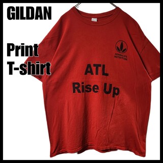 ギルタン(GILDAN)のGILDAN アメリカ　企業ロゴ　デザイン Tシャツ　赤　サイズ XL(Tシャツ/カットソー(半袖/袖なし))
