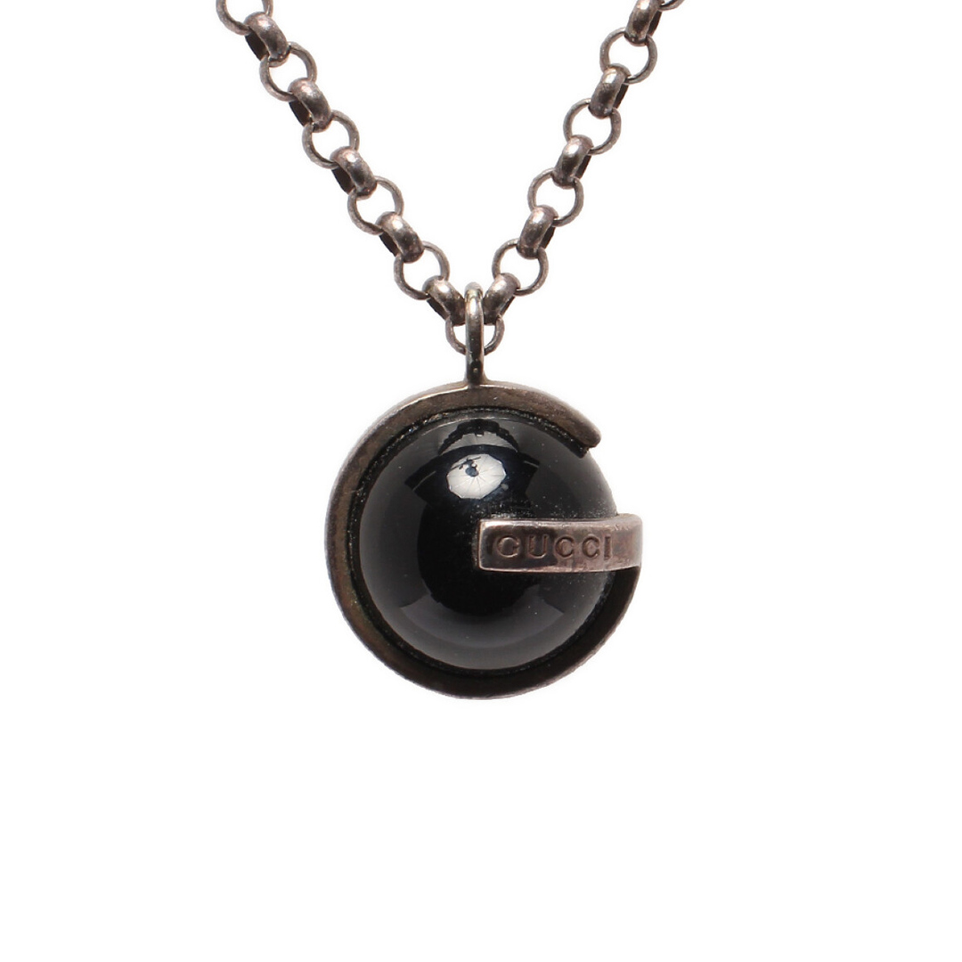 Gucci - グッチ ネックレス SV925 オニキス Gモチーフ ボール