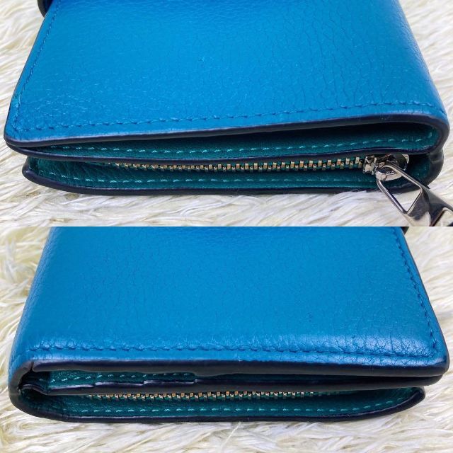 美品 現行⭐️ロエベ コンパクトジップウォレット アナグラム レザー 折り財布