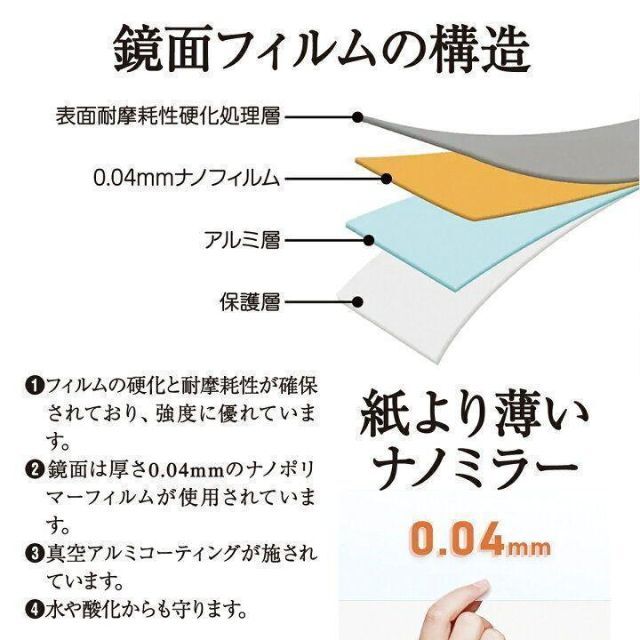 割れない鏡 ウォールミラー 壁掛け  姿見鏡 40×90cm シルバー 1618 インテリア/住まい/日用品のインテリア小物(壁掛けミラー)の商品写真