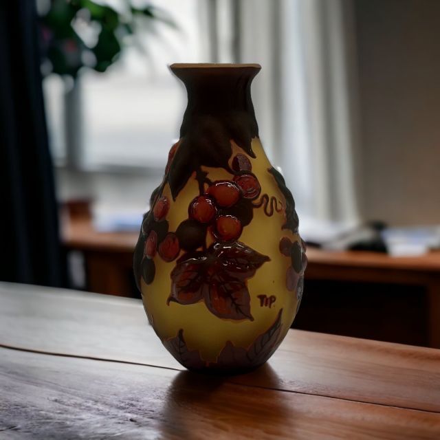 2022新生活 ◇証明書付◇エミールガレ Emile Galle 花瓶 高さ15.5cm
