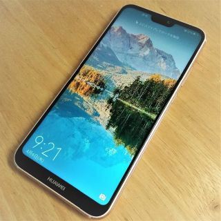 ファーウェイ(HUAWEI)の【程度良好】au HWV32（HUAWEI P20 lite） サクラピンク(スマートフォン本体)