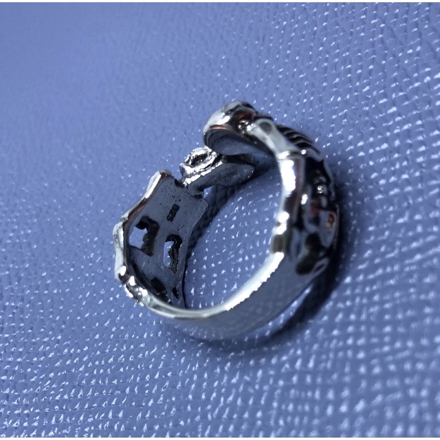 シルバーリングシルバー925リング スカル　ガイコツ　骸骨指輪銀　双子　An6b メンズのアクセサリー(リング(指輪))の商品写真