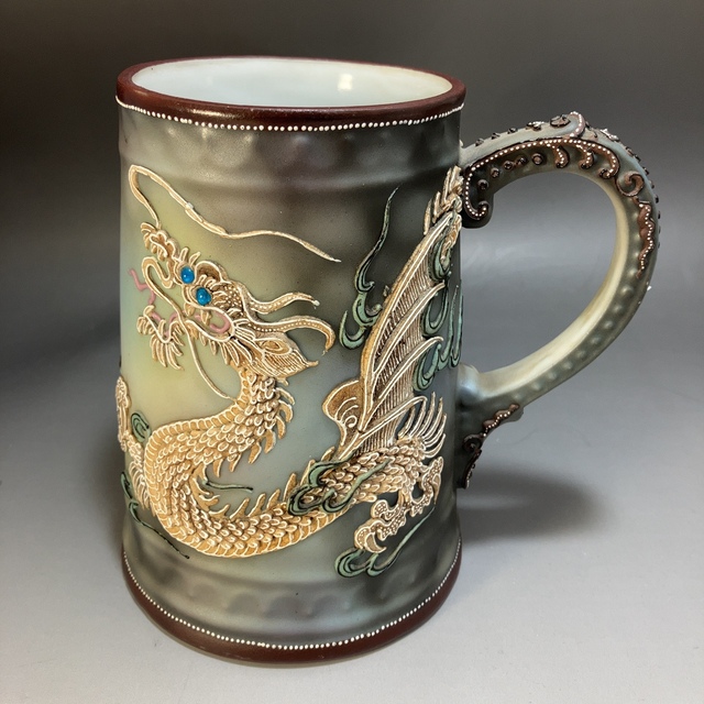日本製 ☆希少☆高さ14cm オールドノリタケ コップ ドラゴン 盛り上げ