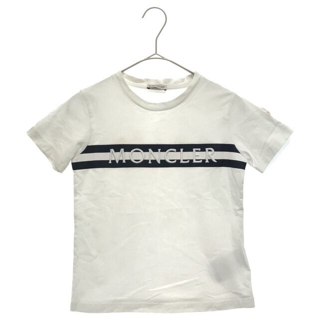 44センチ身幅MONCLER モンクレール MAGLIA T-SHIRT フロントエンブロイダリーロゴ 半袖Tシャツ ホワイト G29548C76620 レディース キッズ