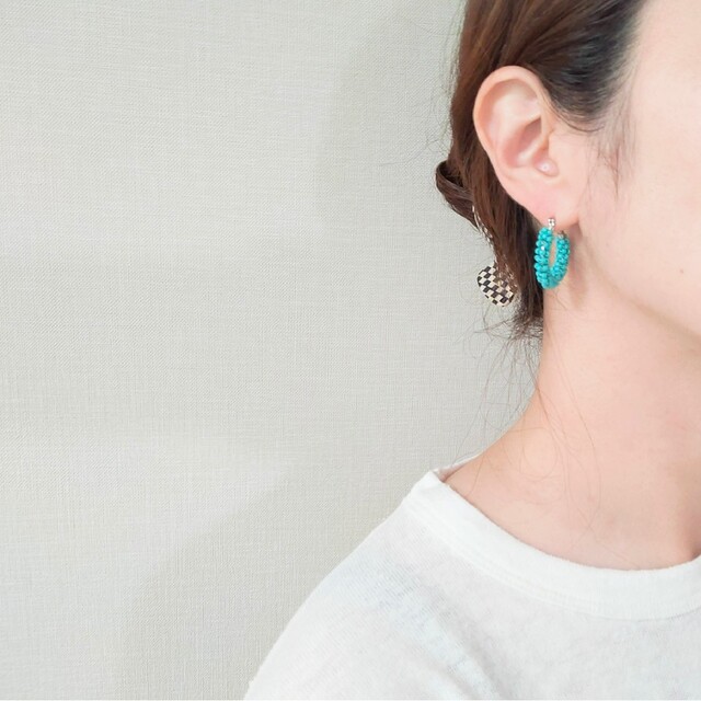 TODAYFUL(トゥデイフル)のbig turquoisebeadsピアス ハンドメイドのアクセサリー(ピアス)の商品写真