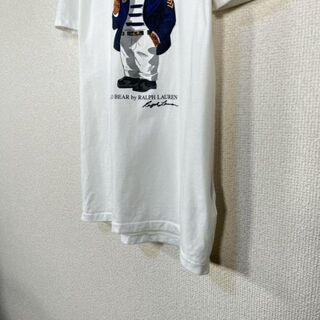 【美品・ポロベア】ポロラルフローレン　Tシャツ　船長　リンガー　ロゴ　プリント