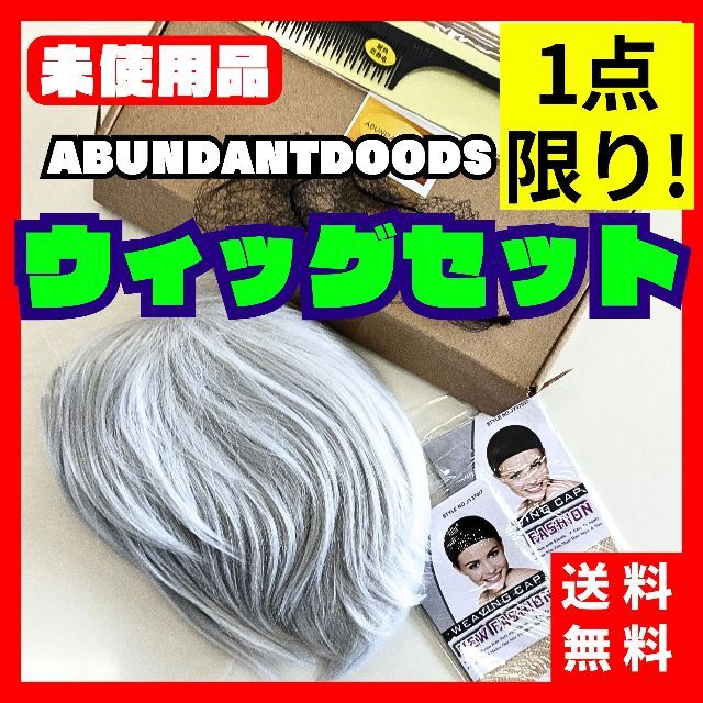 【未使用】ABUNDANTDOODS ウィッグセット  ホワイト JK124 レディースのウィッグ/エクステ(その他)の商品写真