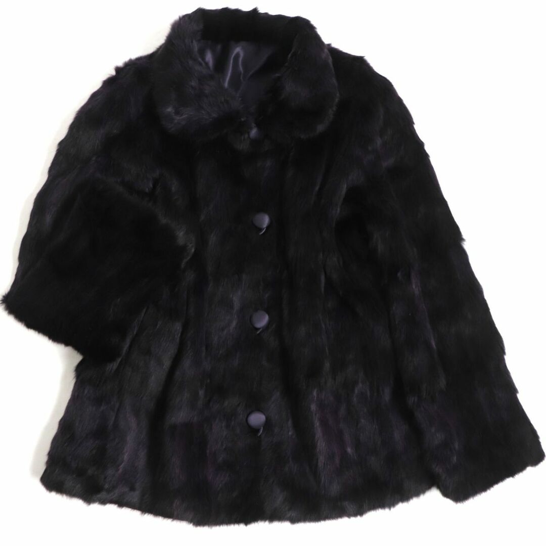 美品▽KB furs リスファー リバーシブル 本毛皮コート パープル 毛質