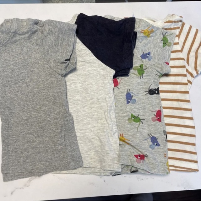 MUJI (無印良品)(ムジルシリョウヒン)のTシャツ　4枚　80cm キッズ/ベビー/マタニティのベビー服(~85cm)(Ｔシャツ)の商品写真
