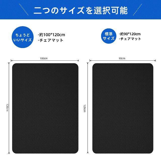 ゲーミングチェアマット チェアマット Y字柄 100*120ｃｍ 厚さ1.5mm 4