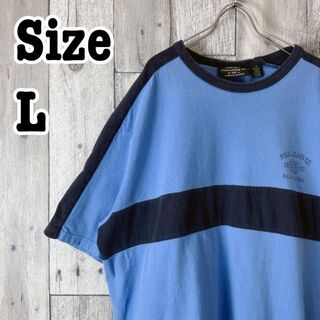 ラルフローレン(Ralph Lauren)のポロジーンズ　アメカジ　古着　レトロ　くすみ　ブルー　半袖 カットソー　Tシャツ(Tシャツ/カットソー(半袖/袖なし))