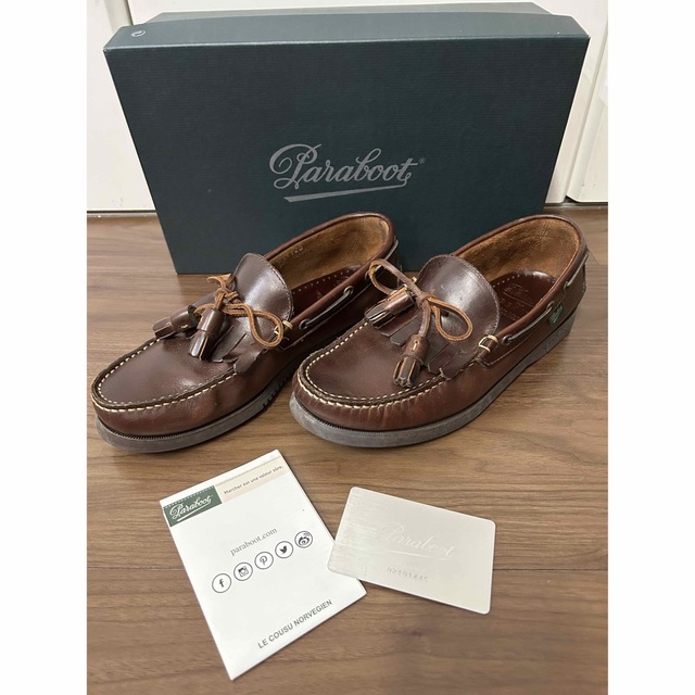 美品□ Paraboot/パラブーツ(BEAMS別注)UK5.5デッキシューズ 新着 4256