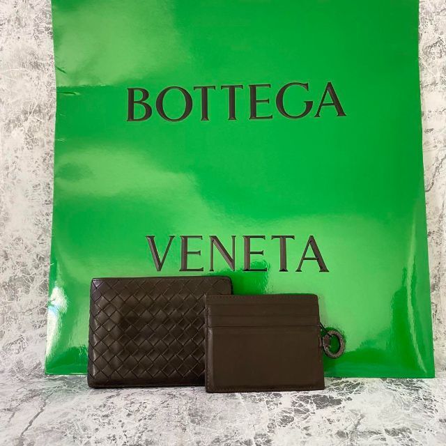 本革付属品BOTTEGA VENETA ボッテガヴェネタ 二つ折り財布 カードケース付き