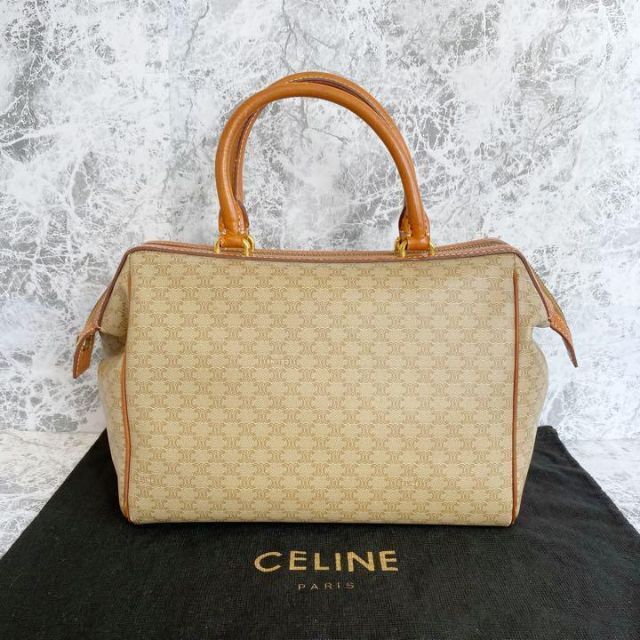 CELINE オールドセリーヌ マカダム トリオンフ レザー ミニボストンM14