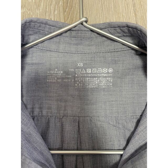 MUJI (無印良品)(ムジルシリョウヒン)の無印良品　丸襟　シャツ　Yシャツ　XS  ブルー レディースのトップス(シャツ/ブラウス(長袖/七分))の商品写真