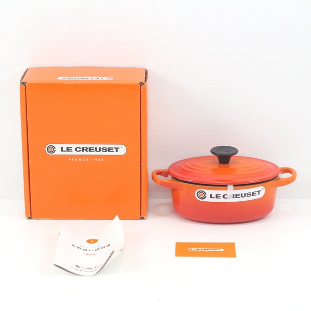 $$ LE CREUSET ルクルーゼ 《未使用品》ココット オーバル トラディション 両手鍋 17cm オレンジ13×17cm高さ