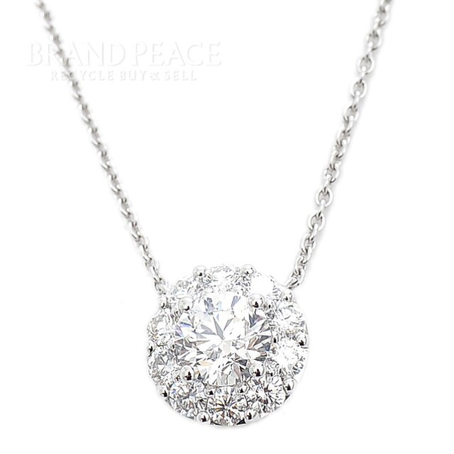 グラフ アイコン ネックレス K18WG ダイヤ 0.7ct