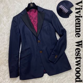 Vivienne Westwood MAN ヴィヴィアンウエストウッドマン ストライプ 4B テーラードジャケット ネイビー/レッド VW-W1-86537