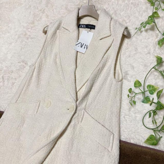 ZARA - タグ付き・未使用♡ZARA バーズアイベスト ジレ ツイード