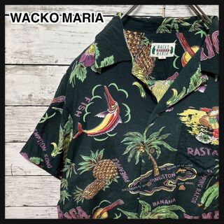 【wacko maria】✦ アロハシャツ  百合柄    緑 黒 赤