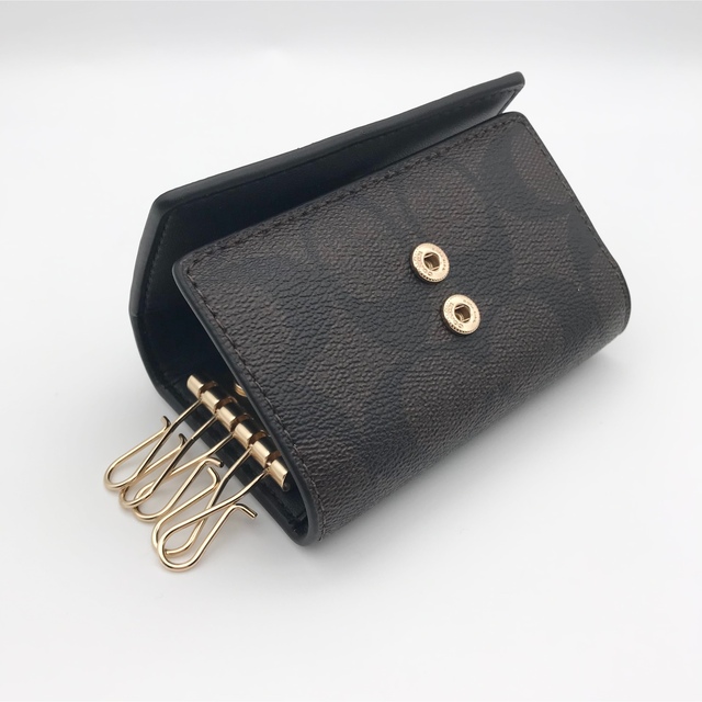 COACH 大人気!! ファイブリング キーケース シグネチャー ブラウン 新品 COACH 大人気!! ファイブリング キーケース シグネチャー ブラウン 新品