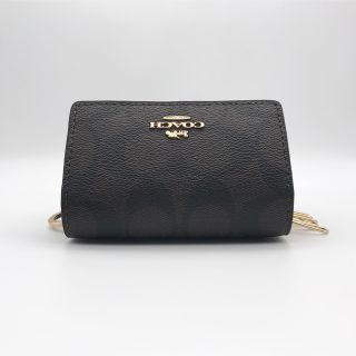 COACH 大人気！！ ファイブリング キーケース シグネチャー ブラウン 新品